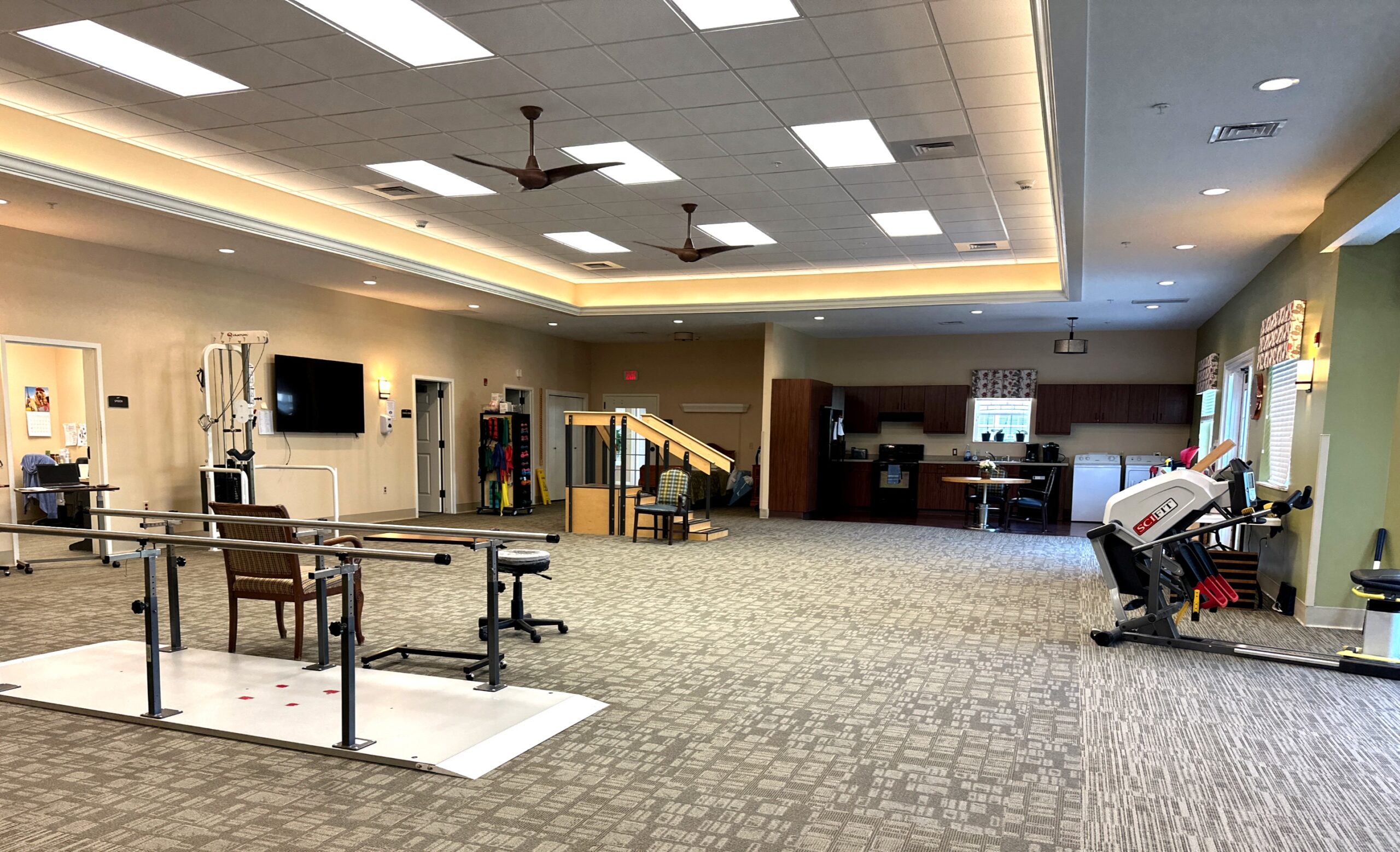 Rehabilitation gym at Woodlands Center for Rehabilitation